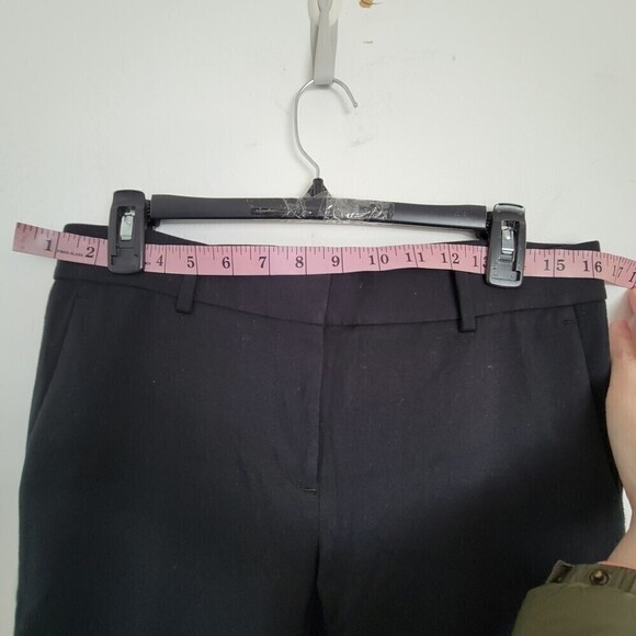 Ann Taylor Petite Silver White Tuxedo Stripe Black Long Trouser Pants Slacks 4P - Picture 8 of 14